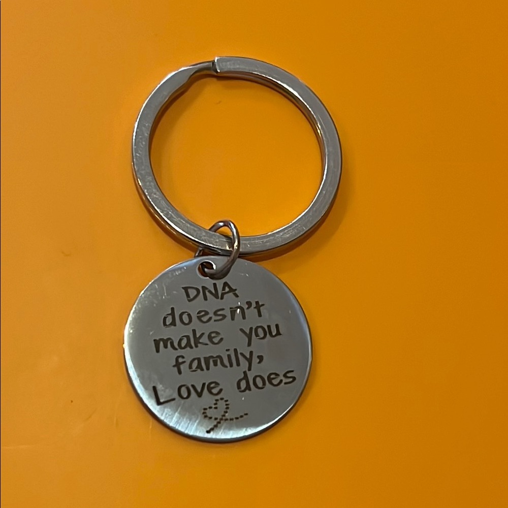 DNA Silver Keychain with Engraved Message NEW